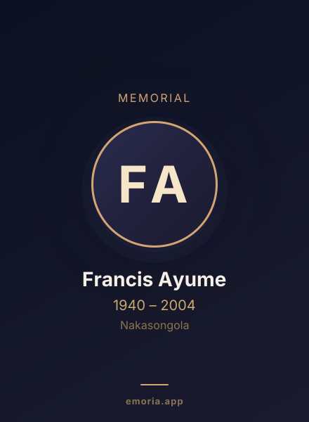 Memorial portrait of Francis Ayume