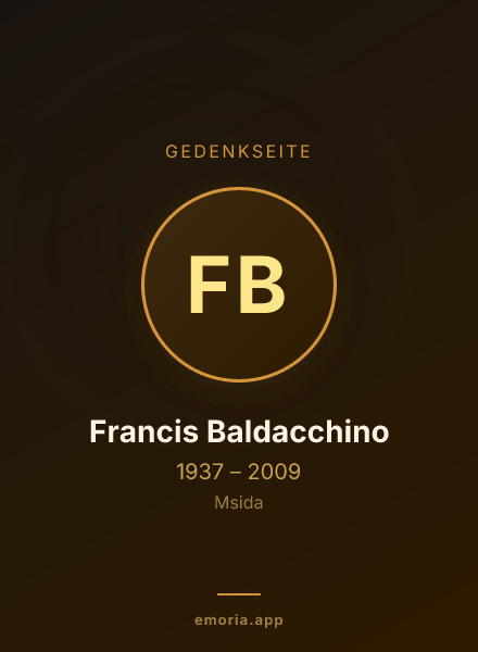 Gedenkportrait von Francis Baldacchino