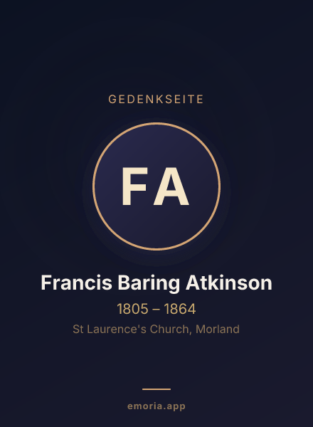 Gedenkportrait von Francis Baring Atkinson