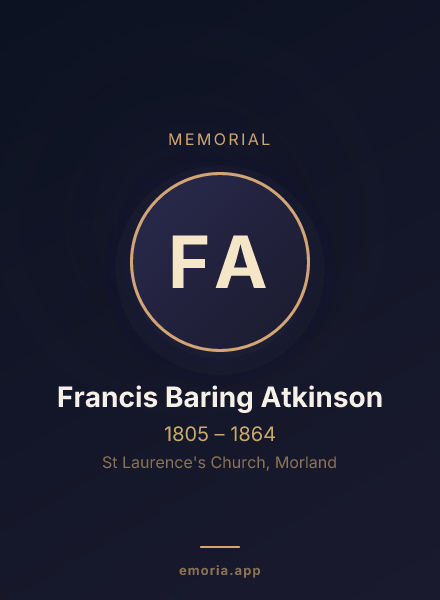 Memorial portrait of Francis Baring Atkinson