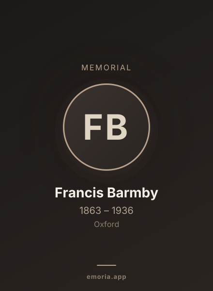 Memorial portrait of Francis Barmby