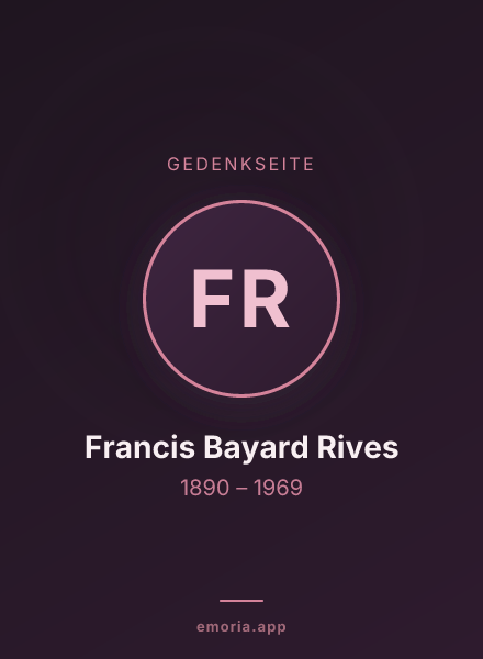 Gedenkportrait von Francis Bayard Rives