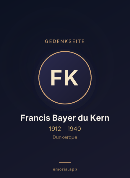 Gedenkportrait von Francis Bayer du Kern