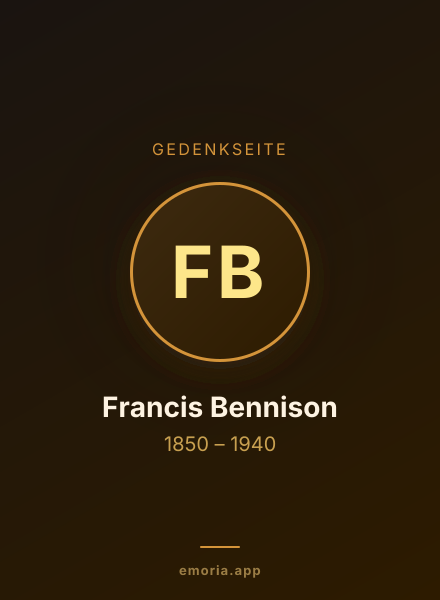 Gedenkportrait von Francis Bennison