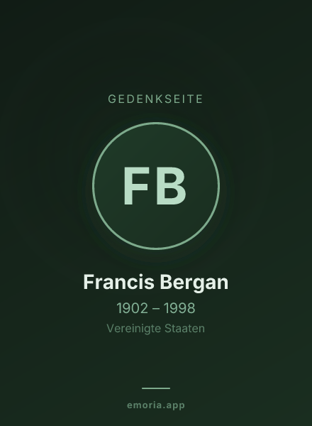 Gedenkportrait von Francis Bergan