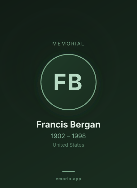 Memorial portrait of Francis Bergan