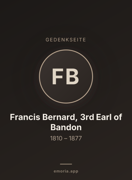 Gedenkportrait von Francis Bernard, 3rd Earl of Bandon