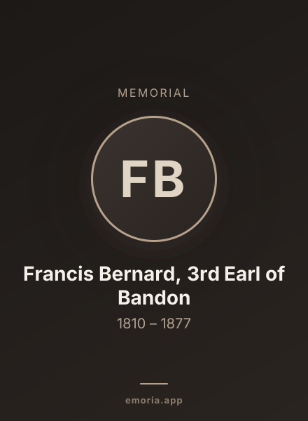 Memorial portrait of Francis Bernard, 3rd Earl of Bandon