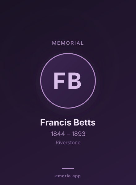 Memorial portrait of Francis Betts