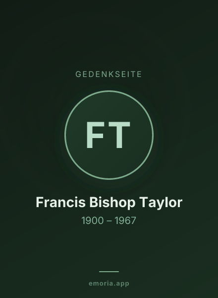 Gedenkportrait von Francis Bishop Taylor