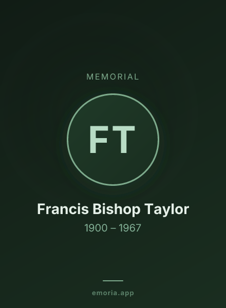 Memorial portrait of Francis Bishop Taylor