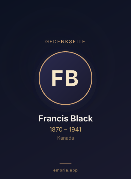 Gedenkportrait von Francis Black