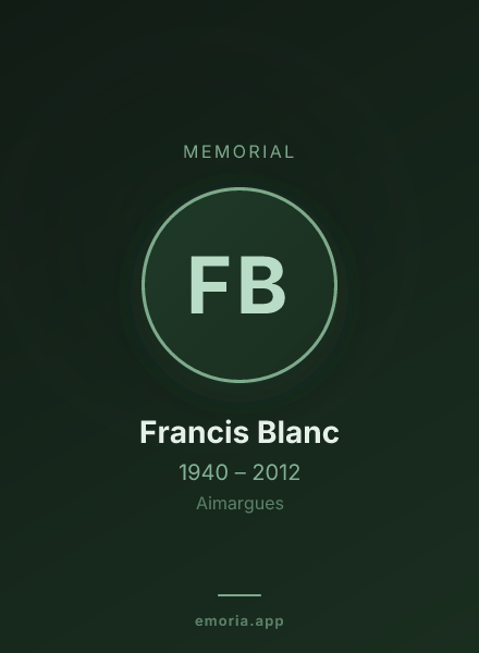 Memorial portrait of Francis Blanc