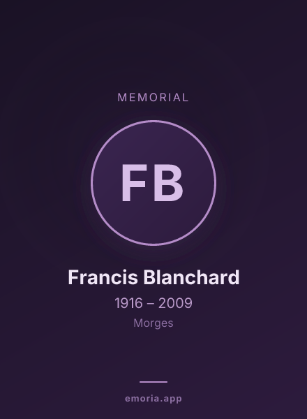 Memorial portrait of Francis Blanchard