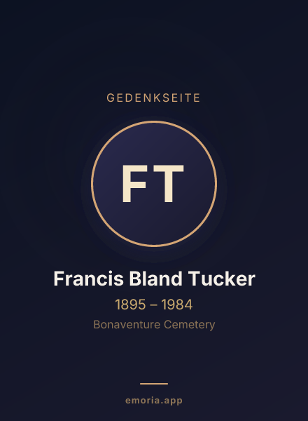 Gedenkportrait von Francis Bland Tucker