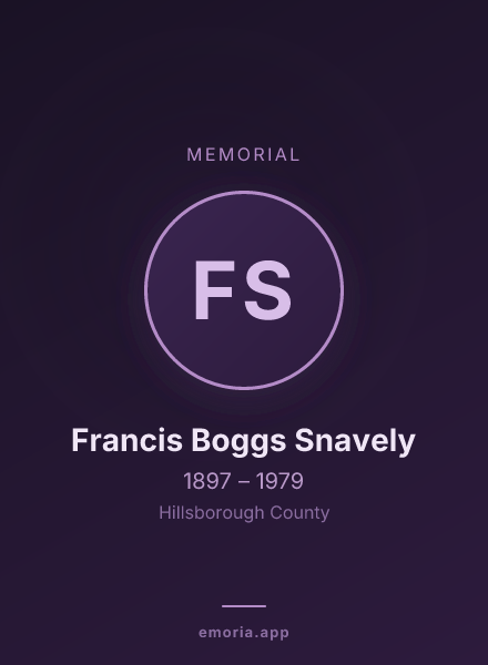 Memorial portrait of Francis Boggs Snavely