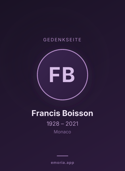 Gedenkportrait von Francis Boisson