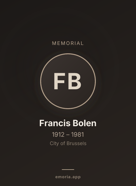 Memorial portrait of Francis Bolen