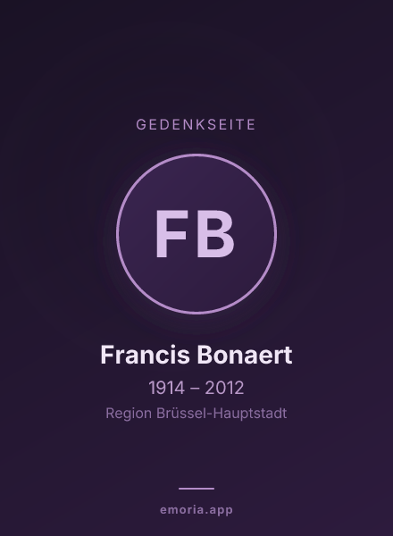 Gedenkportrait von Francis Bonaert