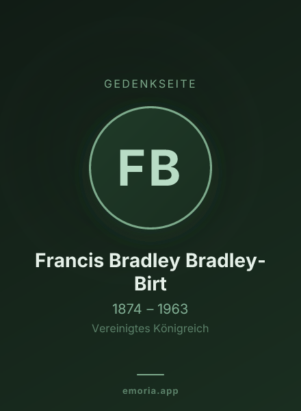 Gedenkportrait von Francis Bradley Bradley-Birt