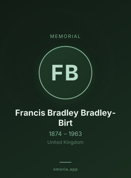 Memorial portrait of Francis Bradley Bradley-Birt