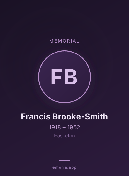 Memorial portrait of Francis Brooke-Smith