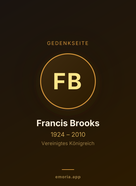 Gedenkportrait von Francis Brooks
