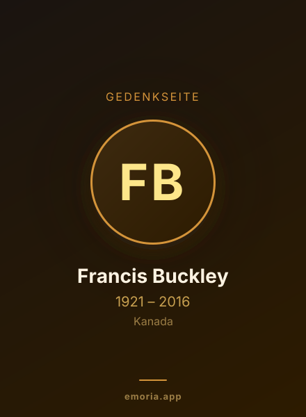 Gedenkportrait von Francis Buckley
