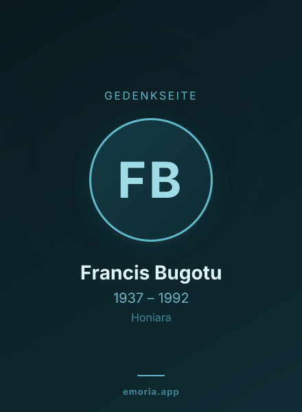 Gedenkportrait von Francis Bugotu