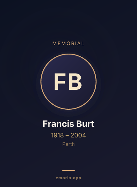 Memorial portrait of Francis Burt
