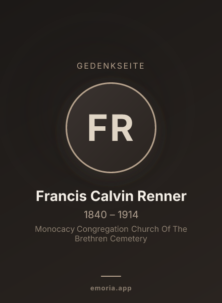 Gedenkportrait von Francis Calvin Renner