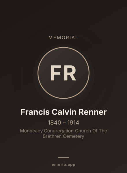 Memorial portrait of Francis Calvin Renner