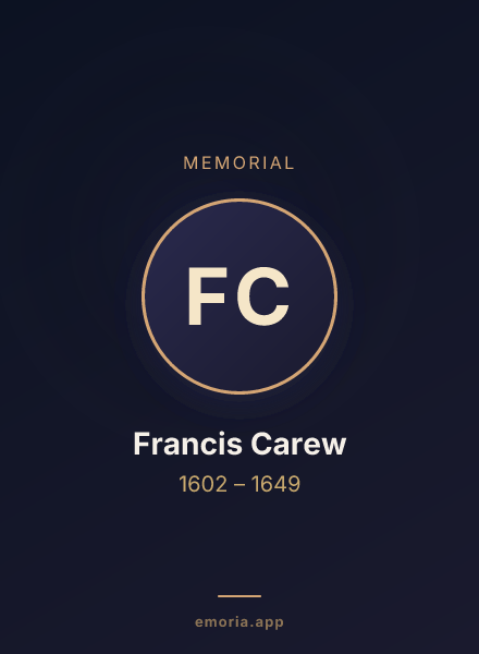 Memorial portrait of Francis Carew