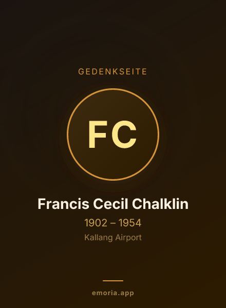 Gedenkportrait von Francis Cecil Chalklin