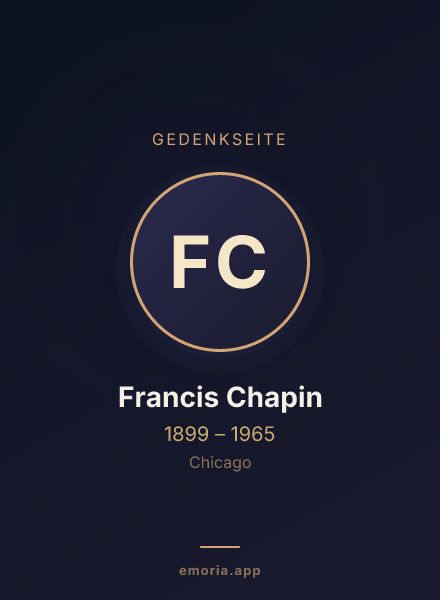 Gedenkportrait von Francis Chapin