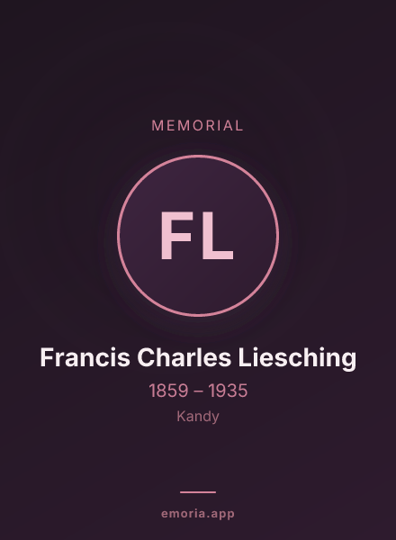 Memorial portrait of Francis Charles Liesching