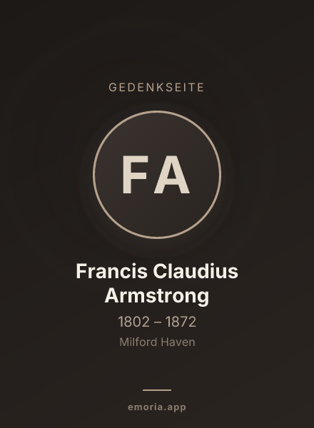 Gedenkportrait von Francis Claudius Armstrong