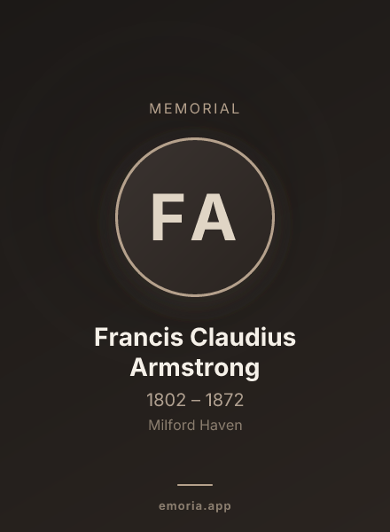 Memorial portrait of Francis Claudius Armstrong