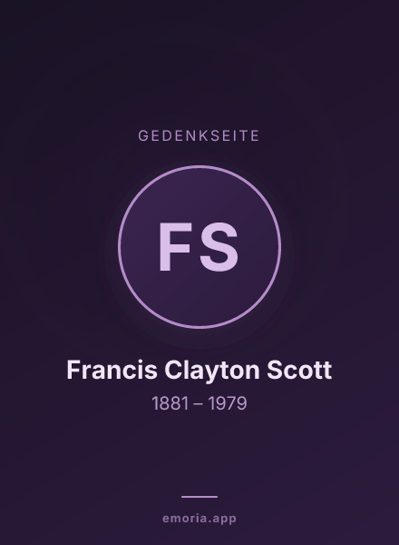 Gedenkportrait von Francis Clayton Scott