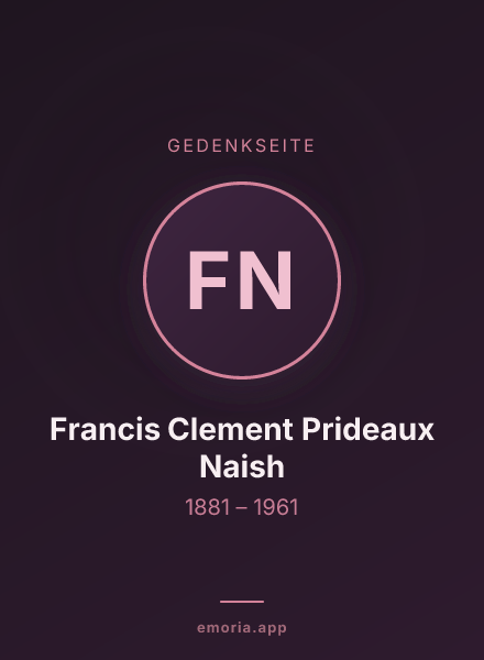Gedenkportrait von Francis Clement Prideaux Naish
