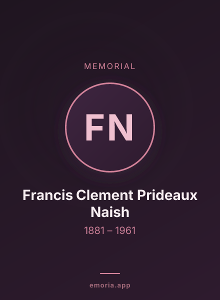 Memorial portrait of Francis Clement Prideaux Naish