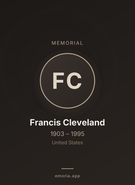 Memorial portrait of Francis Cleveland