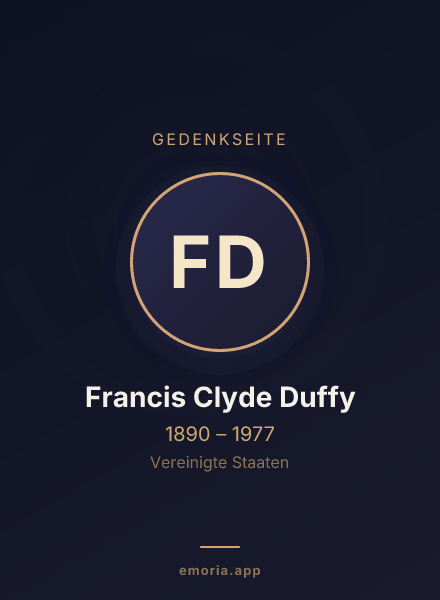 Gedenkportrait von Francis Clyde Duffy