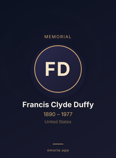 Memorial portrait of Francis Clyde Duffy