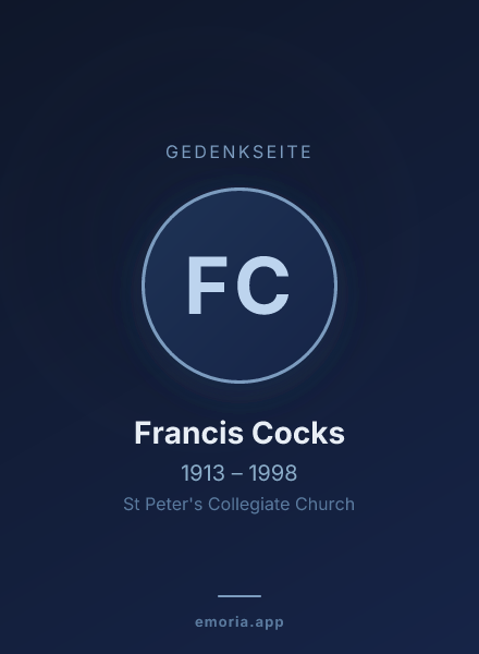 Gedenkportrait von Francis Cocks