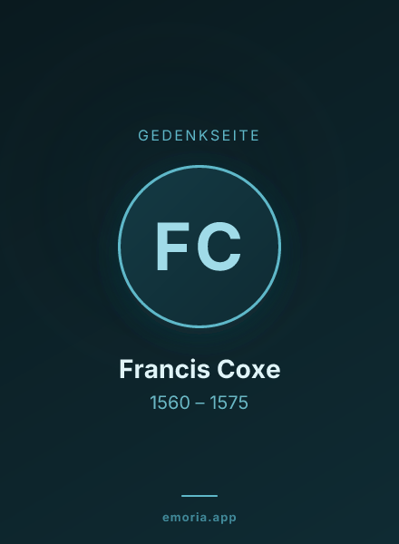 Gedenkportrait von Francis Coxe