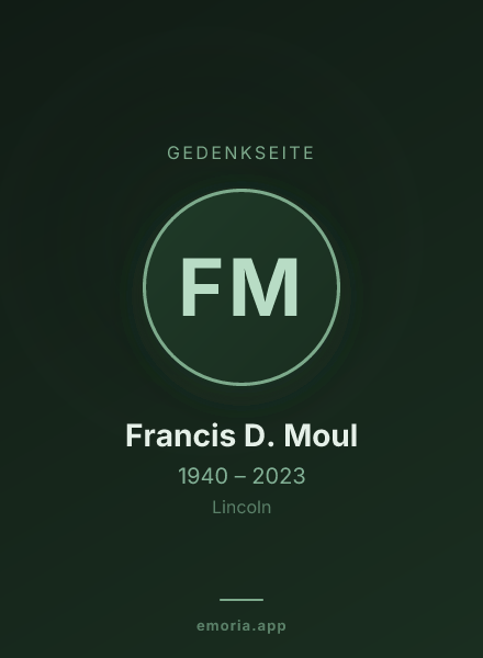 Gedenkportrait von Francis D. Moul