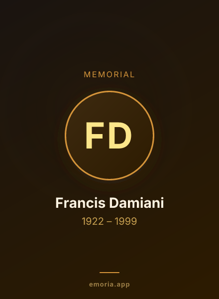 Memorial portrait of Francis Damiani