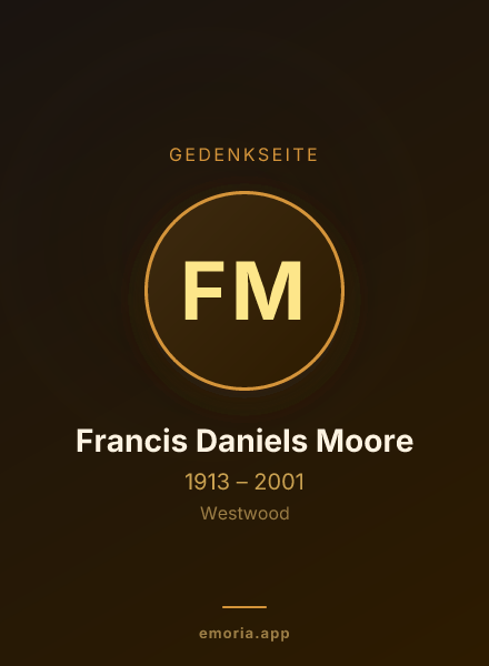 Gedenkportrait von Francis Daniels Moore