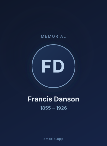 Memorial portrait of Francis Danson